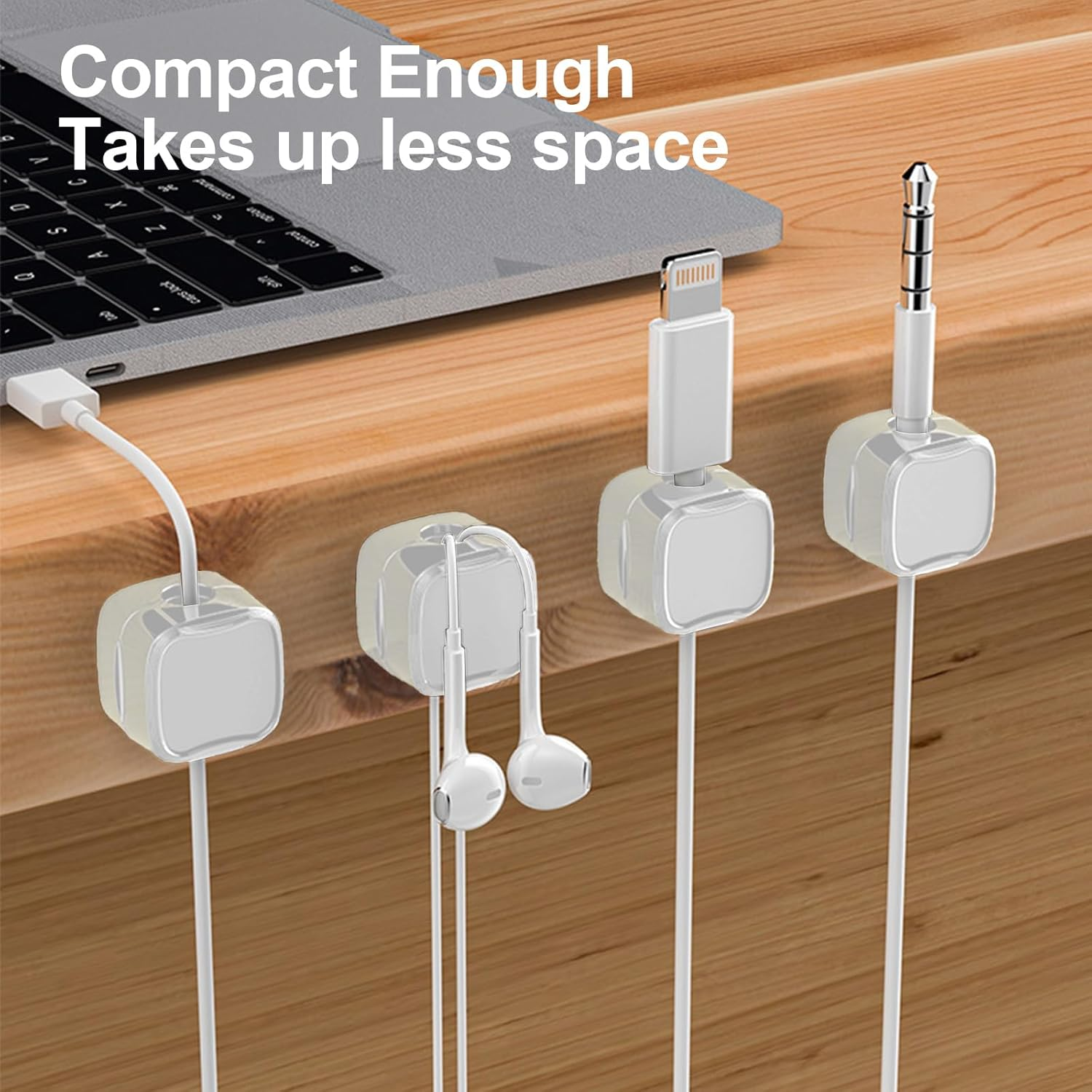 12 Pcs Magnetic Cord Organizer Holder, Adhesive Cable Management Clips for Phone USB Charger Cables, Perfect for Home, Office, Car, Desk and Nightstand image number 3