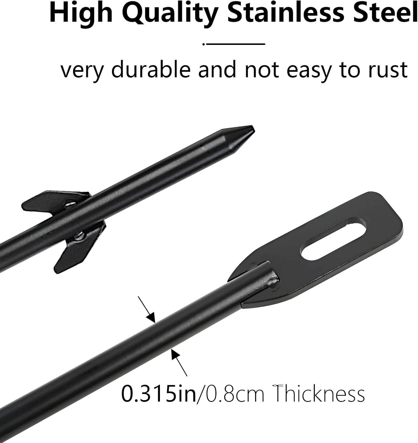 Pack of 4 Metal Yard Sign Stakes, Length 16.5 Inches Thickness 0.3 Inches for Ground Yard Lawn, Rust, Wind & Dust Resistant Sturdy Metal Stake, Not Easy to Shake, Color Available (Black) - Green image number 5