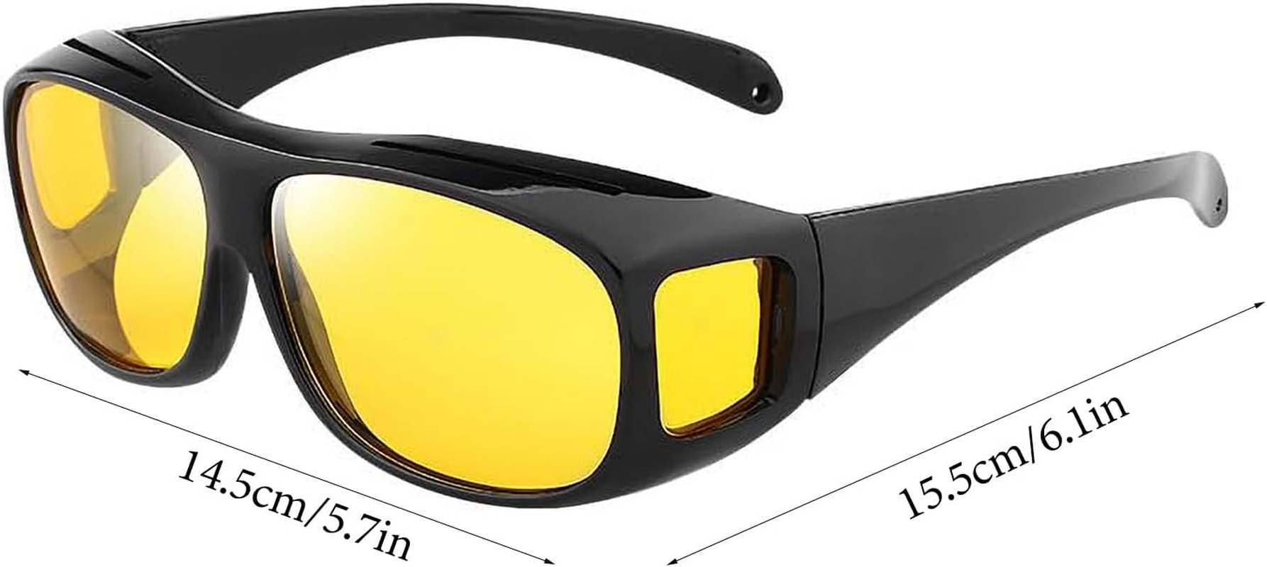 Night Driving Glasses - Polarised Visual Corn Army with Glossy, Yellow Tinted Colours Fit over , Reinforced Clarity Lenses for Roads, Men Women Comfort Design image number 3