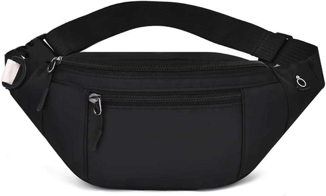 Belt Bag,Crossbody Waist Bag Pack for Men Women Running Holder Adjustable, Hands Free for Walking,Travel, Exercise,Cycling, Hiking Cycling,Key Storage,Easy Carry Card, Phone and Wallet (Black)