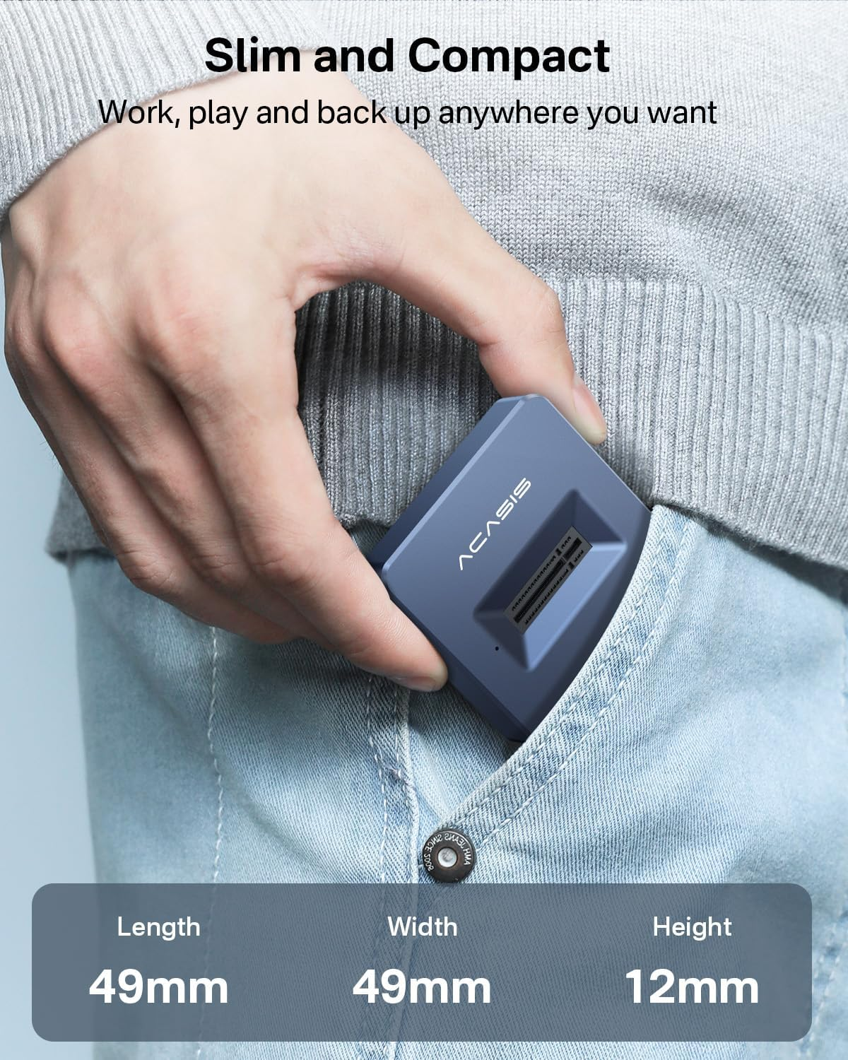 Acasis NVME to USB Adapter, M.2 SSD to Type a Card, No Cable Clone, High Performance 10 Gbps USB 3.1 Gen 2 Bridge Chip, Use as Portable SSD, USB to M2 SSD Key M, Support Windows XP 7 8 10, MAC OS image number 7