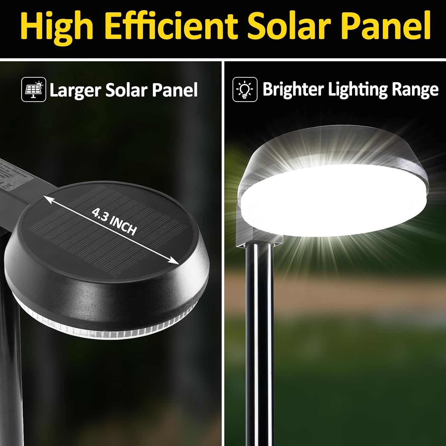 Super Bright Solar Pathway Lights Outdoor 200LM 2 Pack, 31.5 Inch Solar Light LED Landscape Lighting Waterproof Decorative for Garden Ground Lawn Yard Walkway image number 3