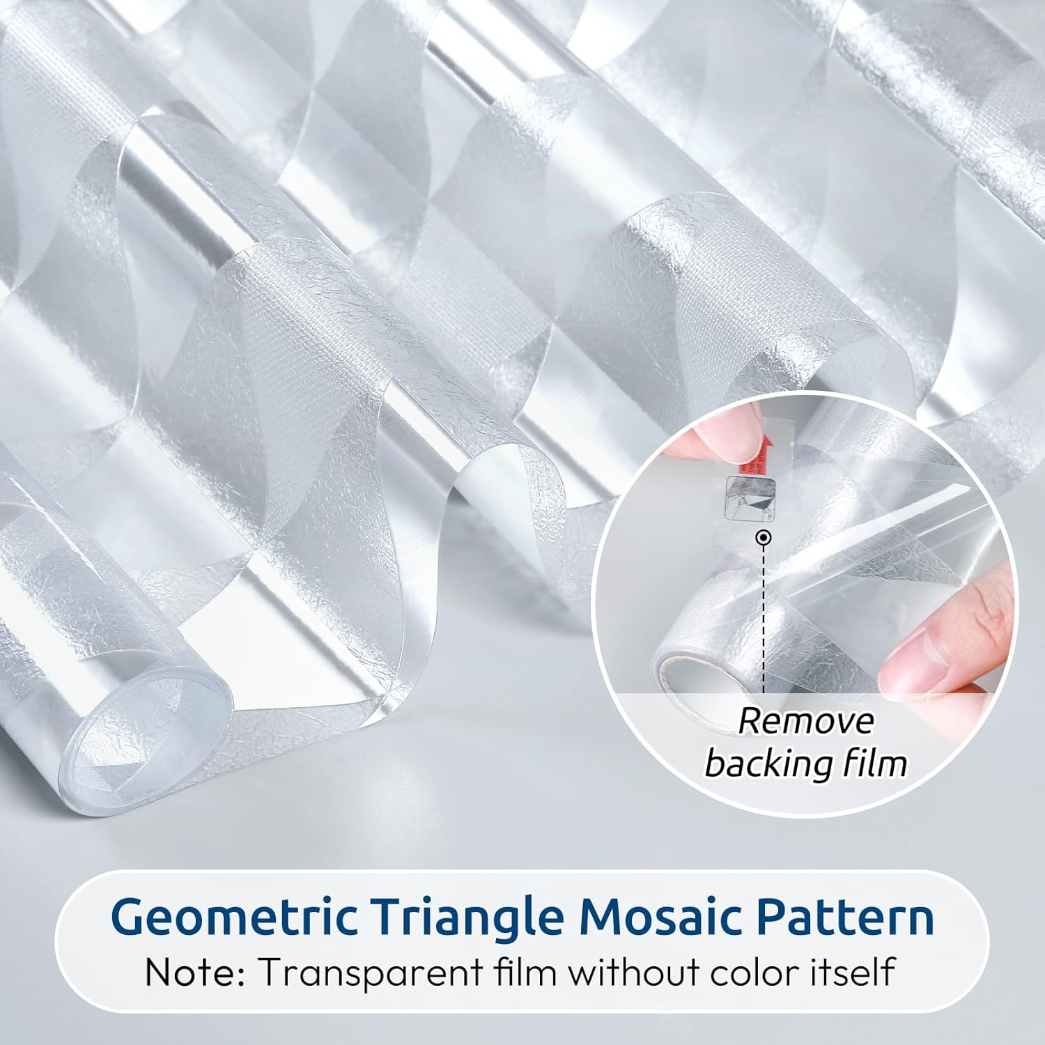 Rabbitgoo Privacy Window Film Non-Adhesive, Rainbow Window Cling 3D Decorative Window Vinyl, Stained Glass Window Covering Film Sun UV Blocking for Home Office Bathroom, 90X200Cm(35.4 X 78.7 Inches)