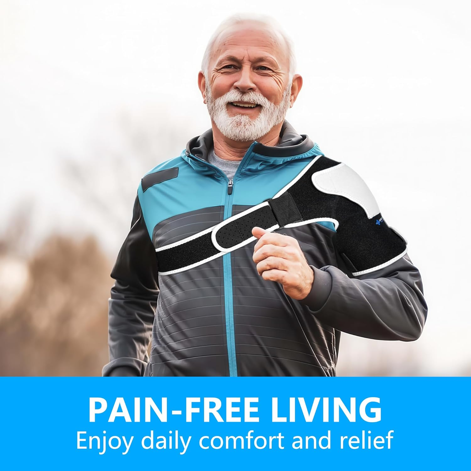 Shoulder Brace for Pain Relief - Adjustable Support for Rotator Cuff Injuries, Tendonitis & Shoulder Recovery, Breathable Neoprene Wrap, Universal Fit for Adults image number 6