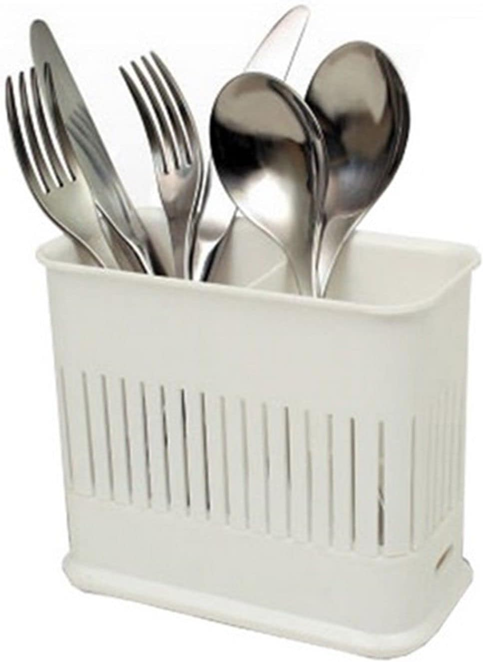 New Plastic Cutlery Drainer Knife Fork Spoon Rack Strain Strainer White image number 2