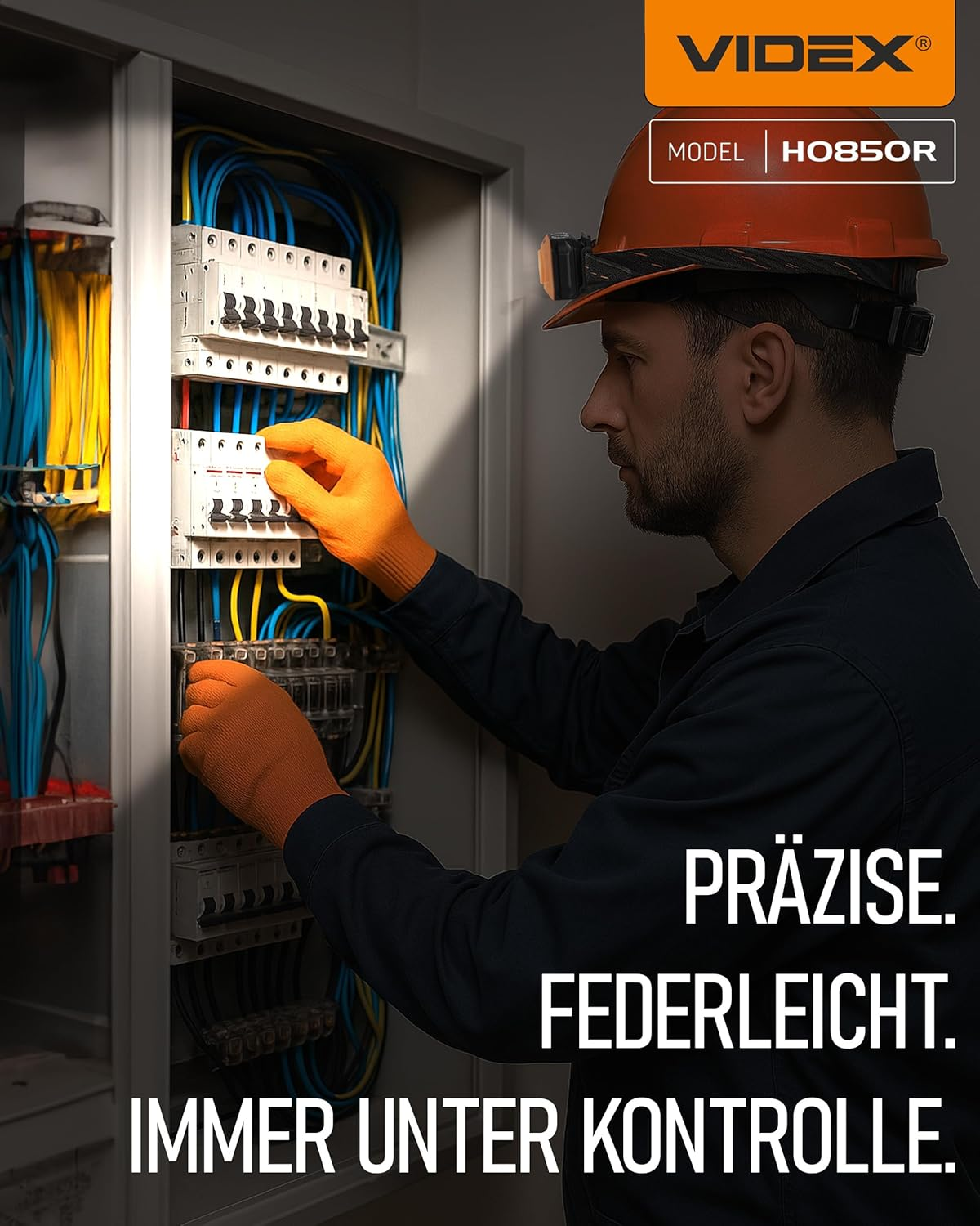 Videx High Quality Head Torch LED Rechargeable I Camping & Hiking Accessories I Running Light with USB C Rechargeable I Running Lamp with Battery and Red Light for Jogging I H085 400 Lm 5000 K image number 5