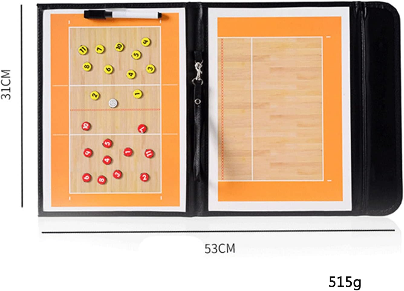 Roseflower Volleyball Magnetic Coaching Board, Volleyball Tactic Coaches Strategy Board Coach'S Training Equipment Aids,Dry Erase Coaching Marker Tactics Board Whiteboard, Lightweight Portable image number 4