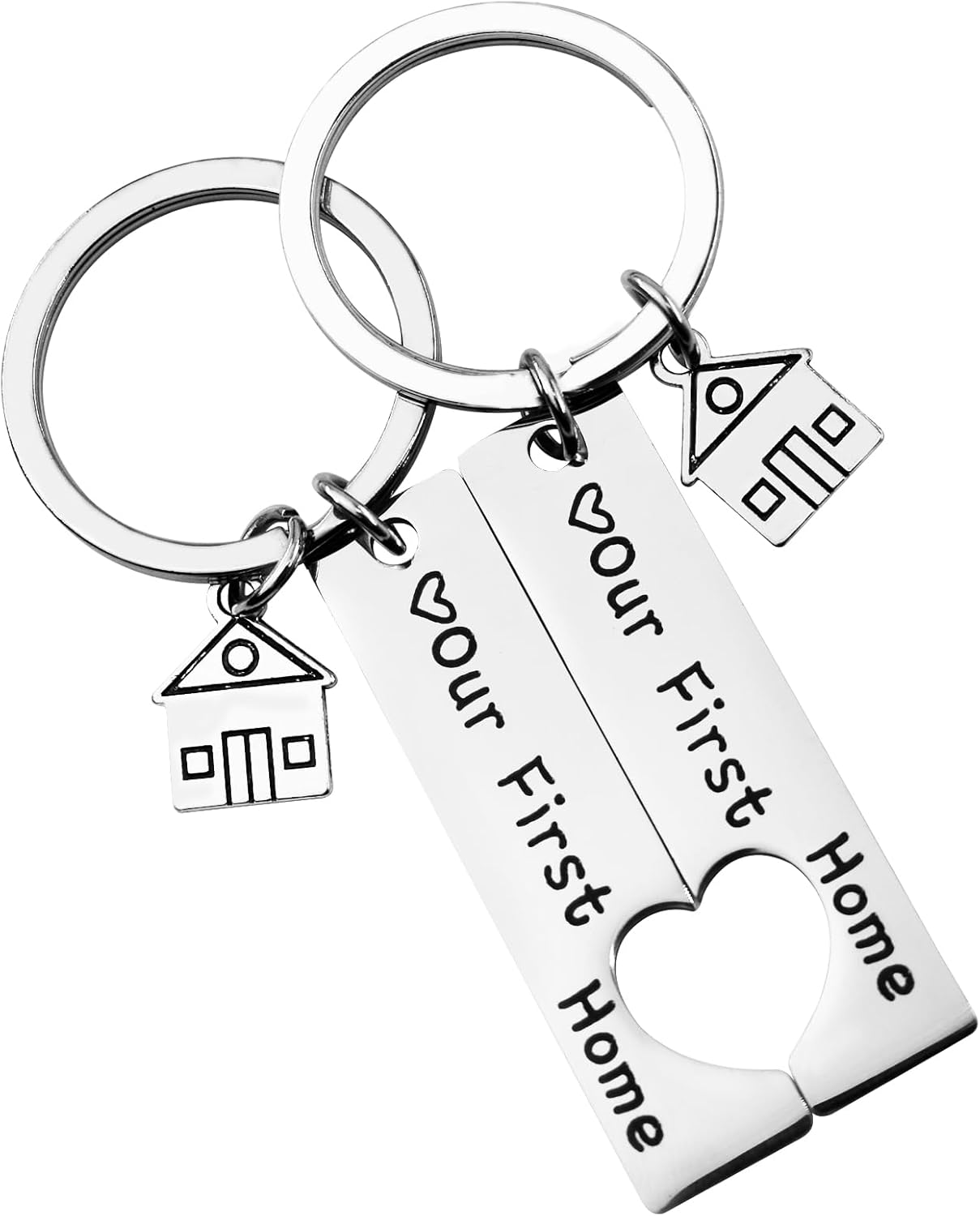 Enkrio Our First Home Keychain Housewarming Gift New Home Keychains for New Homeowner Valentines Day Gifts for Him Boyfriend Girlfriend Husband Wife Couple image number 1