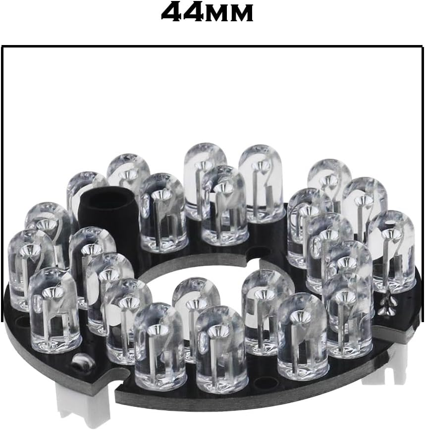 VGOL 2X 24 850Nm IR Leds Infrared Light Board IR Range up to 20-30M for Camera Surveillance System and Night Lighting of Various Cameras, Black image number 2