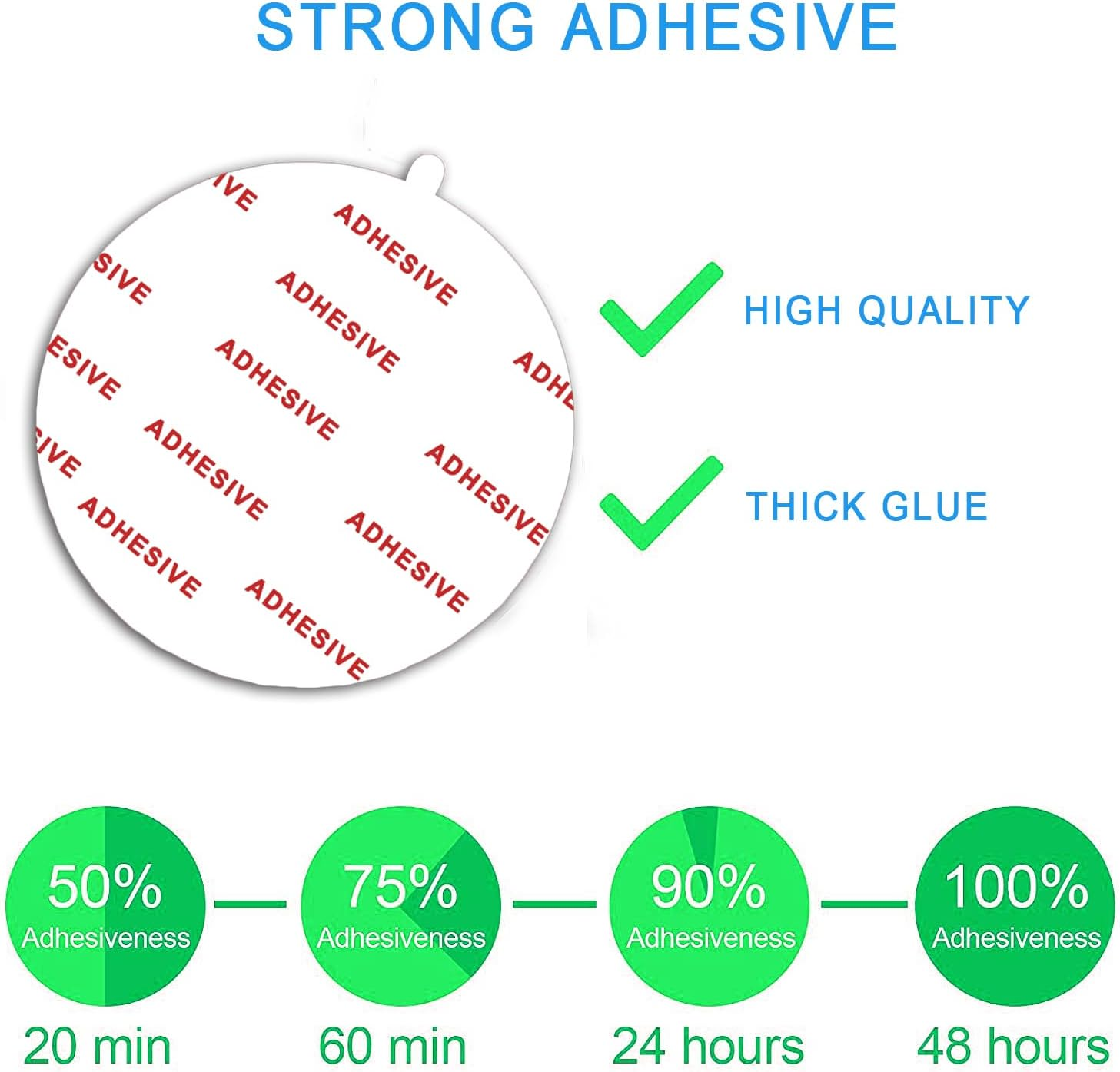 4 Pack 2.76"(70Mm) [EASY to PEEL OFF] Very High Bond Sticky Adhesive Replacement,Circle Double Sided Pads Gule for Dashboard / Windshield Suction Cup Car Phone Holder Cellphone Cradle Mounts (White) image number 4