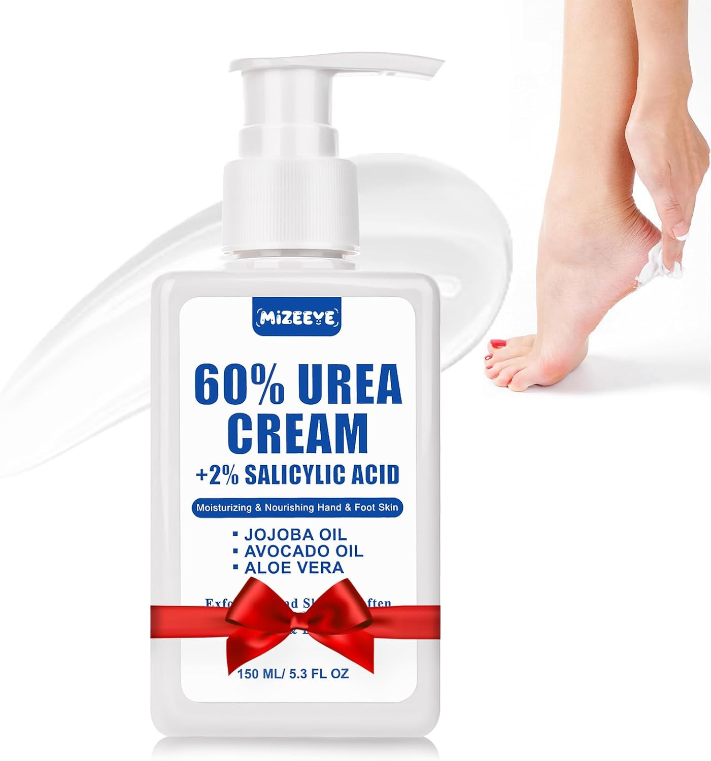 Urea Cream 60% for Feet Maximum Strength, Urea Foot Lotion with 2% Salicylic Acid for Dry Cracked Feet, Heel, Hand & Knee, 5.3 Oz Exfoliating Foot Care for Dead Skin, Softening & Deep Moisturizing image number 6