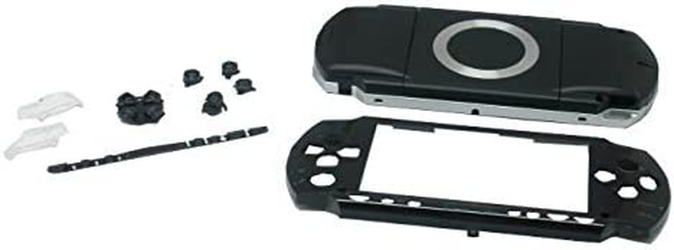 OSTENT Full Housing Repair Mod Case + Button Replacement Compatible for Sony PSP 1000 Color Black image number 3