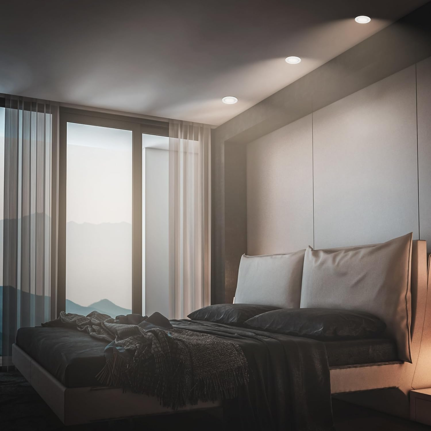 BRILONER - Set of 3 LED Recessed Spotlights 230V Flat, Swivellable, GU10, Max. 7W, LED, Ceiling Spotlights, Extra Flat, 8 X 2.2 Cm, White image number 3