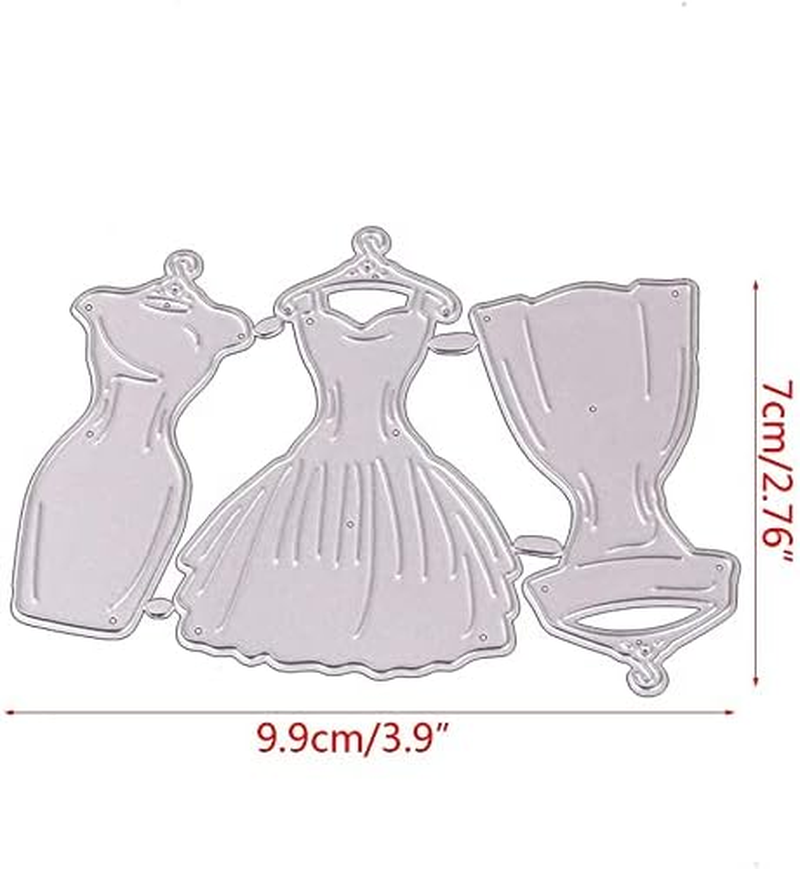 Dress Cutting Dies for Card Making，Dress Cutting Dies Cut Stencils for DIY Scrapbooking Photo Album Decorative Embossing Paper Dies for Card Making Templated+Cute Brooch Pin image number 4