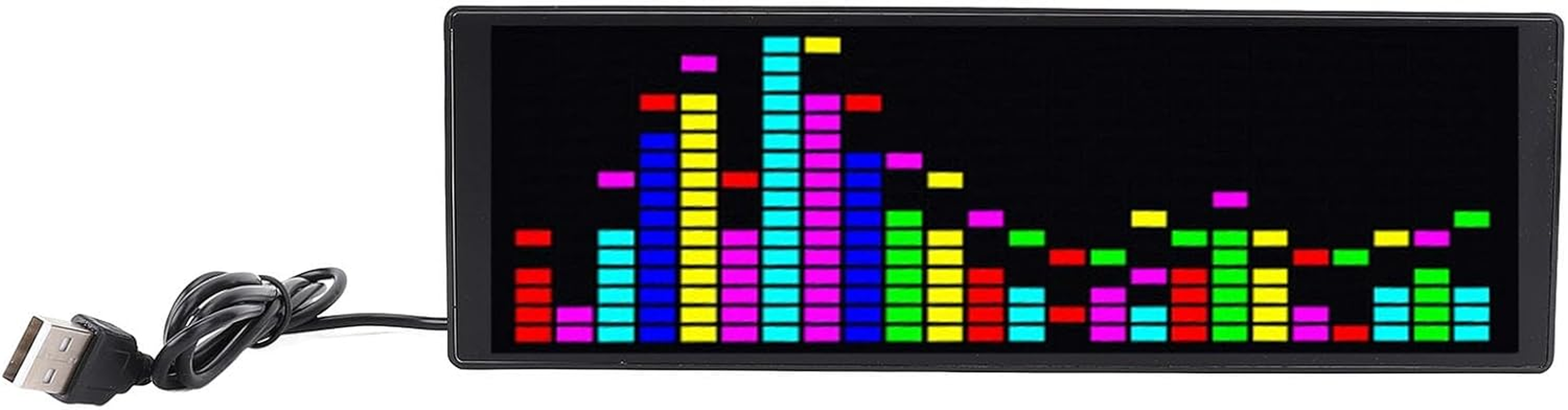 Jiawu Spectrum Analyzer, Music Voice Rhythm Spectrum Display, USB Powered RGB LED Ambient Lights with Clock, 12 Dynamic 7 Colors, Home Decor for Musicians and Audio Enthusiasts image number 5