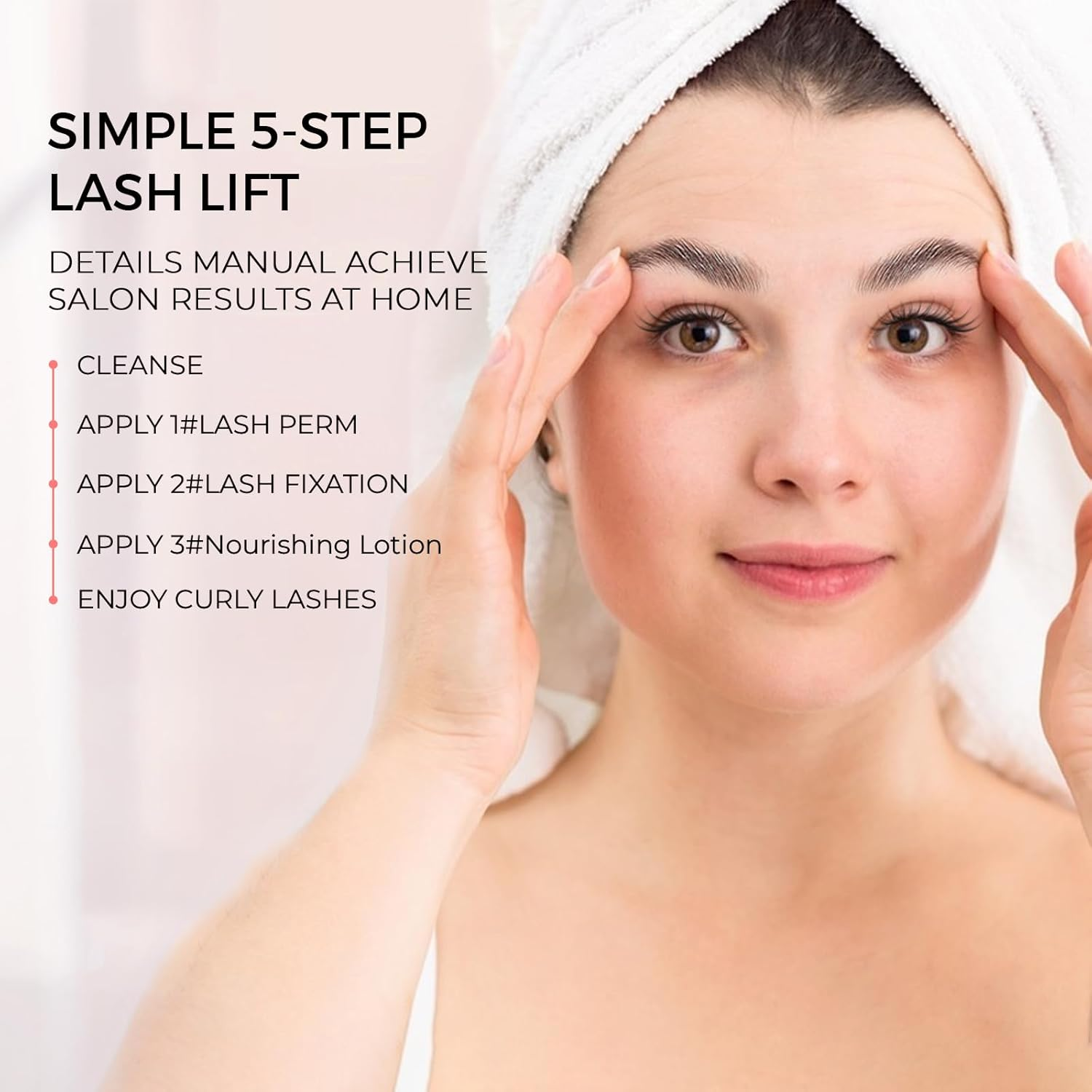Lash Lift Kit, Gentle Formula Eyelash Perm Set with Improved Adhesive Balm, Suitable for Different Eyelash Types and Lengths, Semi Permanent Curved Eyelashes for 6-8 Weeks image number 3