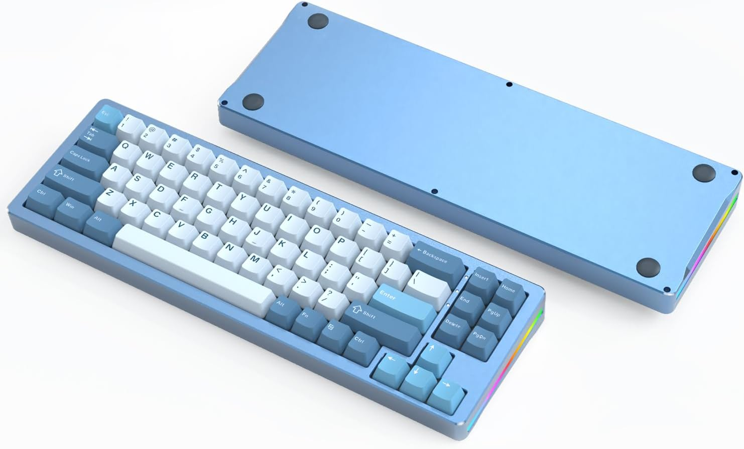 ATTACK SHARK M71 75%TKL Wireless Mechanical Keyboard,Full Aluminum Cnc,Bt5.0/2.4G/Usb-C,Hot-Swap,Rgb LED,NKRO Gaming Keyboard,4600Mah,Pre-Lubed Linear Switch,Custom Gasket Mount for PC Mac/Win(Purple)