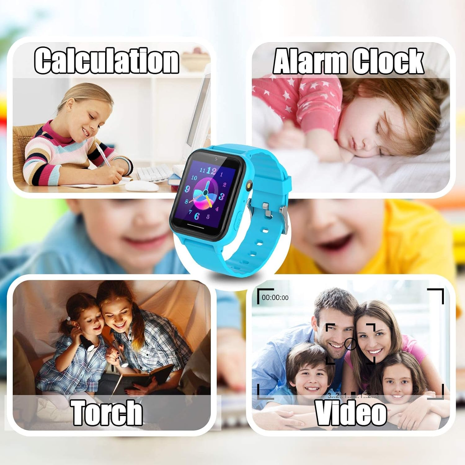 PTHTECHUS Smart Watch for Kids - Boys Girls Smartwatch with 2 Way Phone Need 2G SIM to Call SOS Games Music MP3 Player HD Selfie Camera Calculator Alarm Timer 12/24 Hours for 4-15 Years Old Students image number 2
