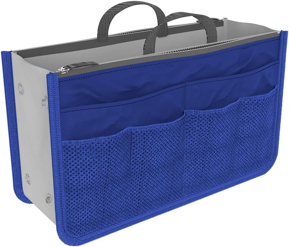 Organizer Insert Bag Polyester,Purse Organizer Insert, Handbag & Tote, Travel, Cosmetic Bag, 20L Large Capacity Cosmetic Liner Bag, for Travel Business Cosmetic Makeup Storage(Blue) - Orange image number 2