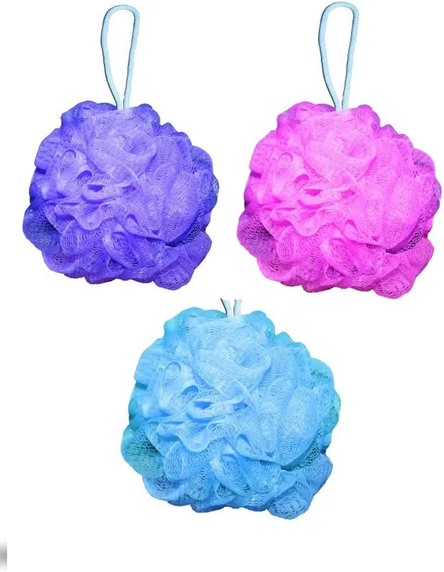 Shelter Combo of Soft Bath Loofah Body Bath Brush for Smoother Skin (Purple, Pink & Sky Blue), Set of 3, Pack of 1 image number 5