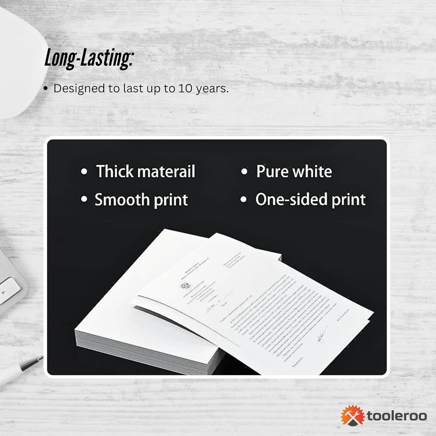 Tooleroo 100X Sheets A4 Thermal Printer Paper White - BPA Free image number 3