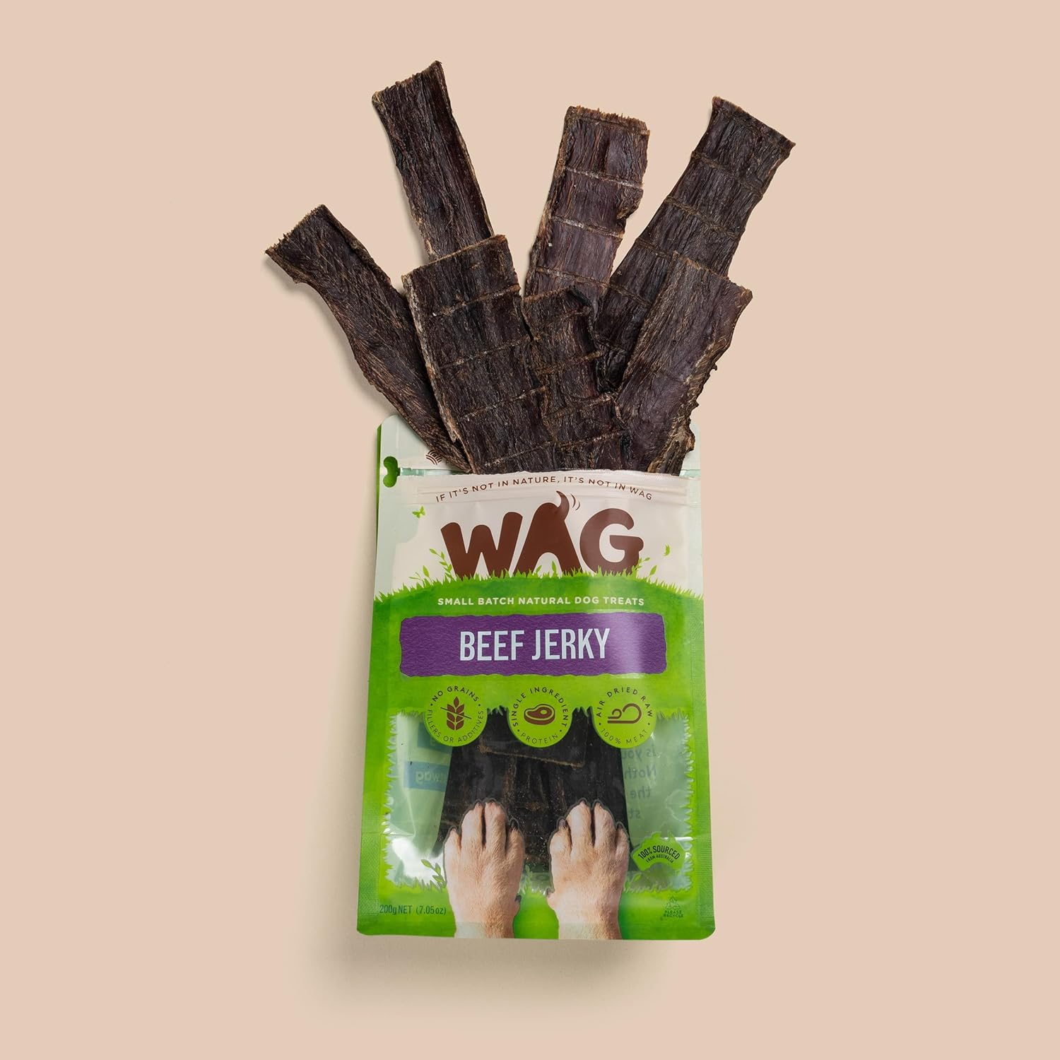 WAG Beef Jerky Dog Treat, 200G image number 1