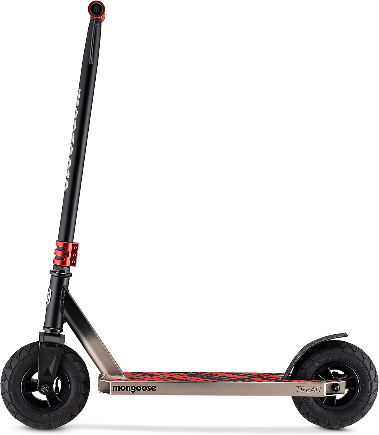 Mongoose Tread Kids and Adult Freestyle Dirt Scooter, 200Mm Big Air Filled Tires, Great for Dirt and Gravel, Ages 8 Years and Up, Max Rider Weight 220 Pounds