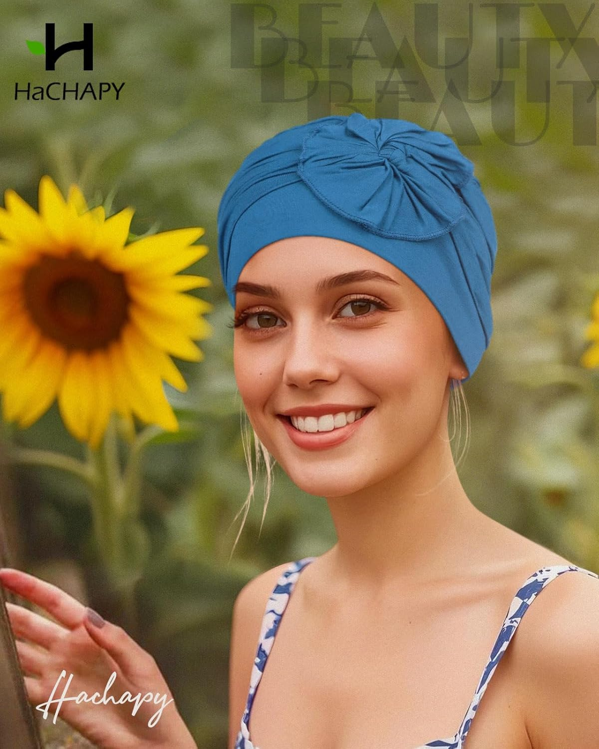 Chemo Headwear for Women Cancer Patients Lightweight Head Coverings for Hair Loss Seasonal - Blue Blue image number 5