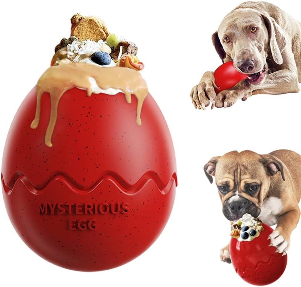 Interactive Treat Dispensing Dog Toy, Chew Toy for Aggressive Chewers, Fun Fetch, Durable & Dishwasher Safe(Red) image number 4