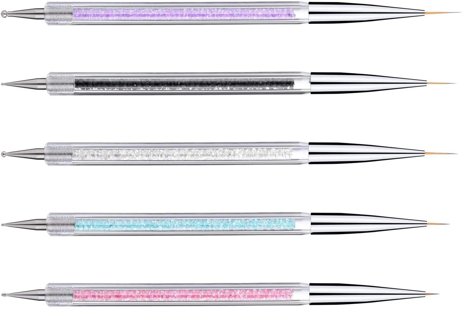 5 Pieces Nails Arts Liner Brushes Nail Design Dual Ended Painting Brush Pen image number 1