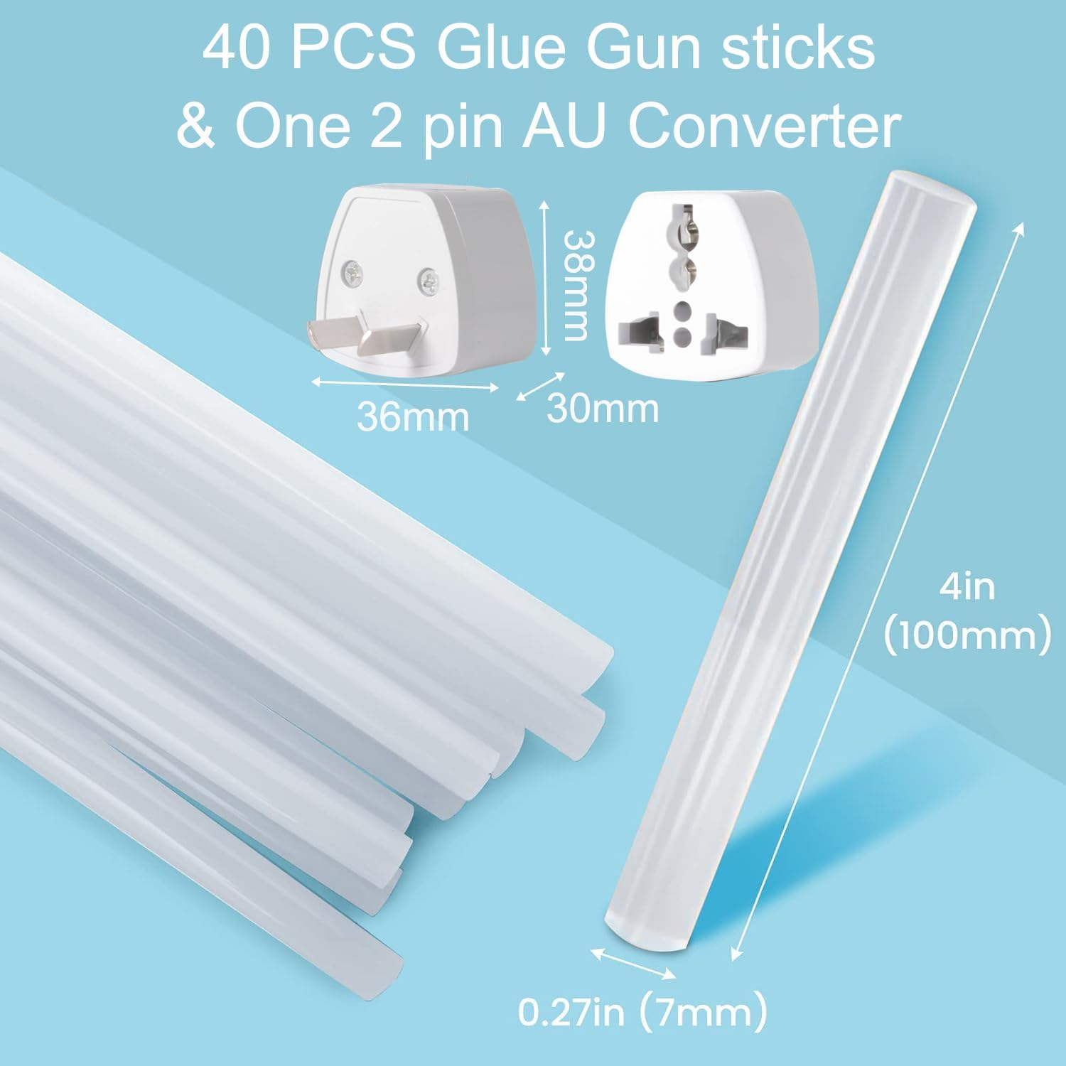 Fyvadio Hot Glue Gun with 40 Glue Sticks, Fast Preheating Hot Melt Gun, Mini Glue Gun Kit for Kids DIY, School Craft Projects, Quick Home Repairs and More (20W) image number 1