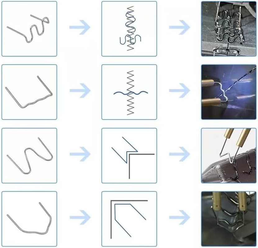 1200PCS Steel Hot Stapler Staples Repair Tools Kit for Plastic Welder Car Bumper, Durable Staples for Auto Bodywork image number 4