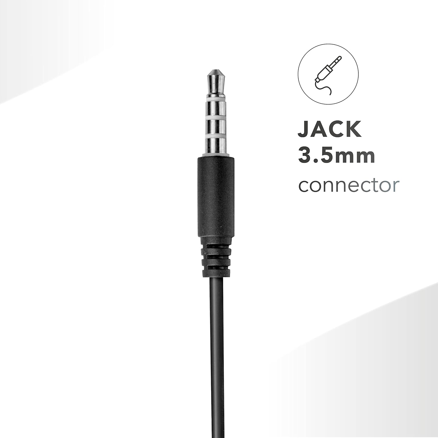 Music Sound Wired In-Ear Headphones - 3.5 Mm Jack Connection - Stable and Comfortable - Ergonomic - Black - White image number 1