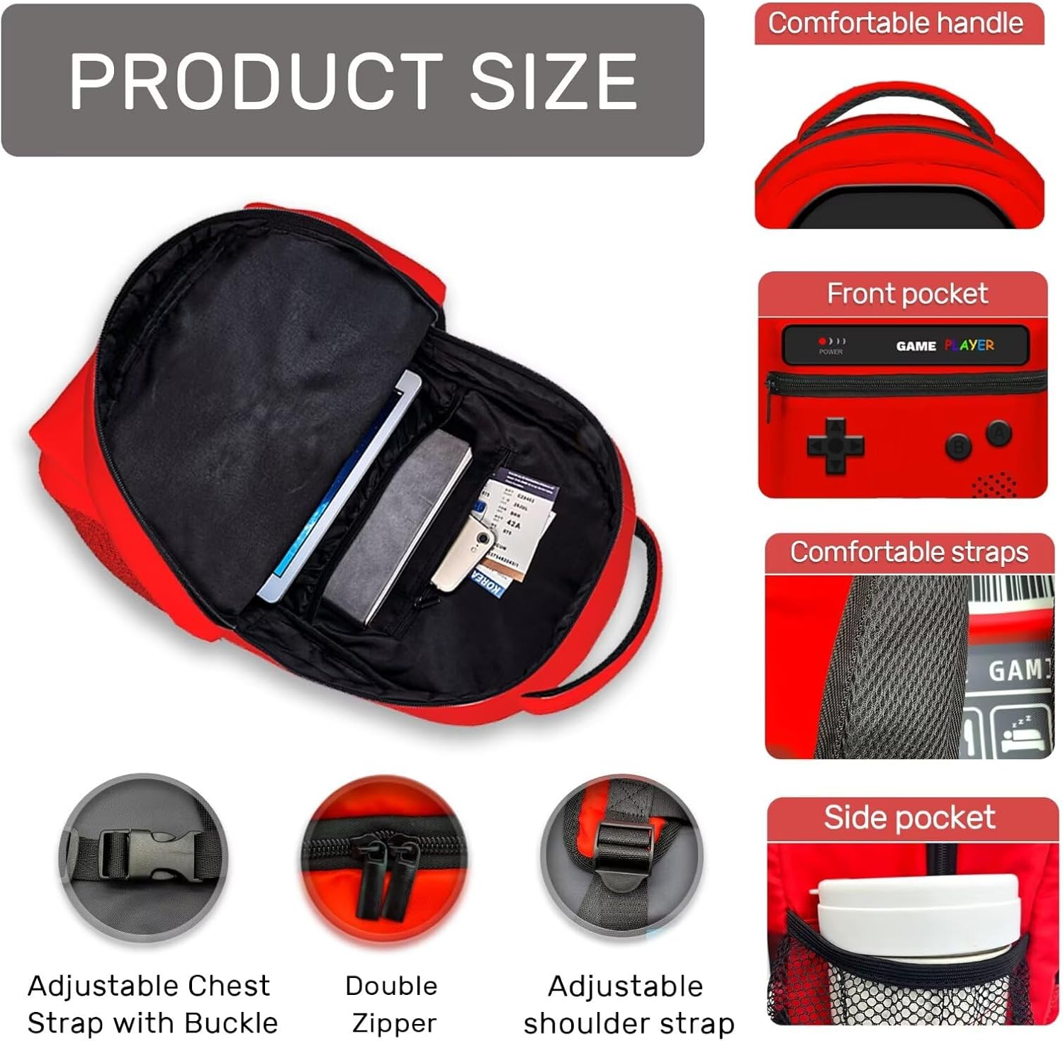 YOZIRIBO Boys Backpack, Gamer Backpacks for Kids Children Teens, Video Game Bookbag, Large Travel Laptop Backpacks