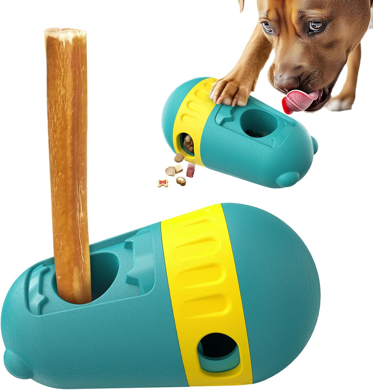 Dog Treat Dispenser Toy Ball, Interactive Snoop Dog Toys, Topple Dog Puzzle Toy, Dog Toys to Keep Them Busy, Slow Feeder Treat Dispensing Dog Toys (Green)