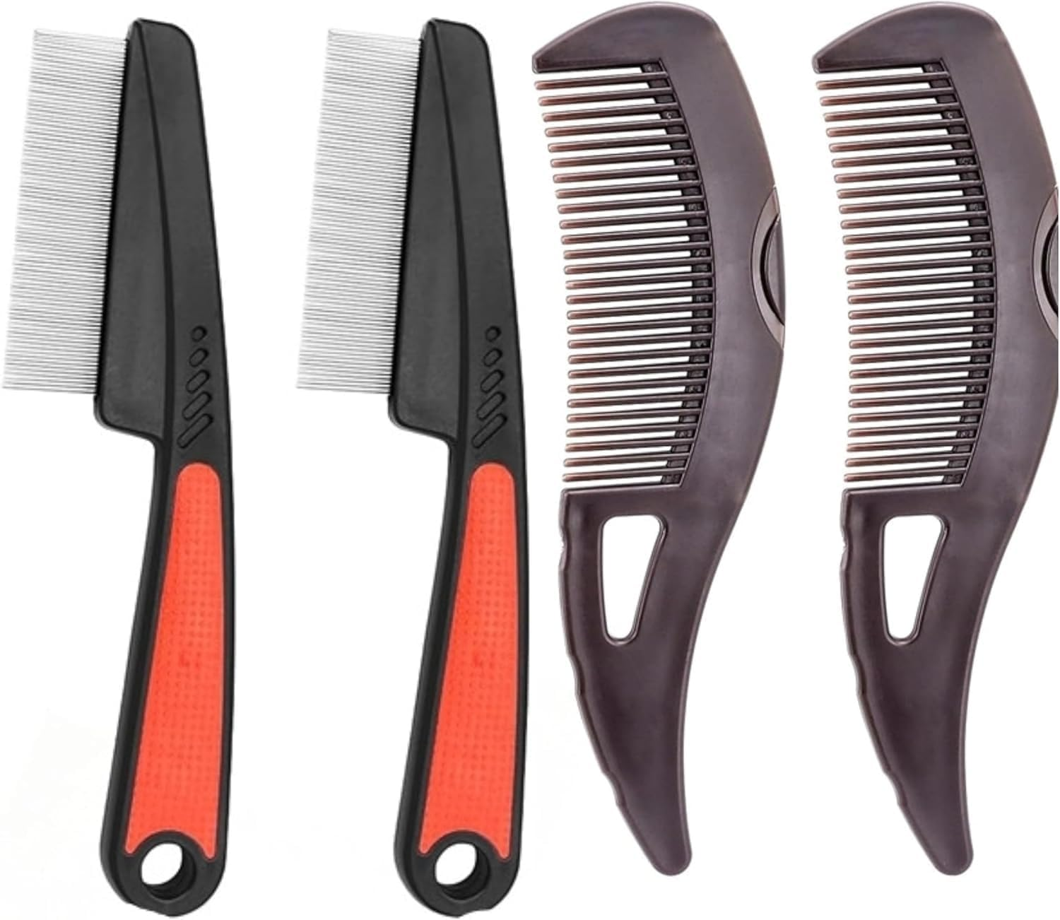 Dandruff Comb, Stainless Steel Fine Tooth Scalp Psoriasis & Lice Remover Comb, Detoxing Hairbrush for Scalp Massage - for Women, Men, and Kids image number 4