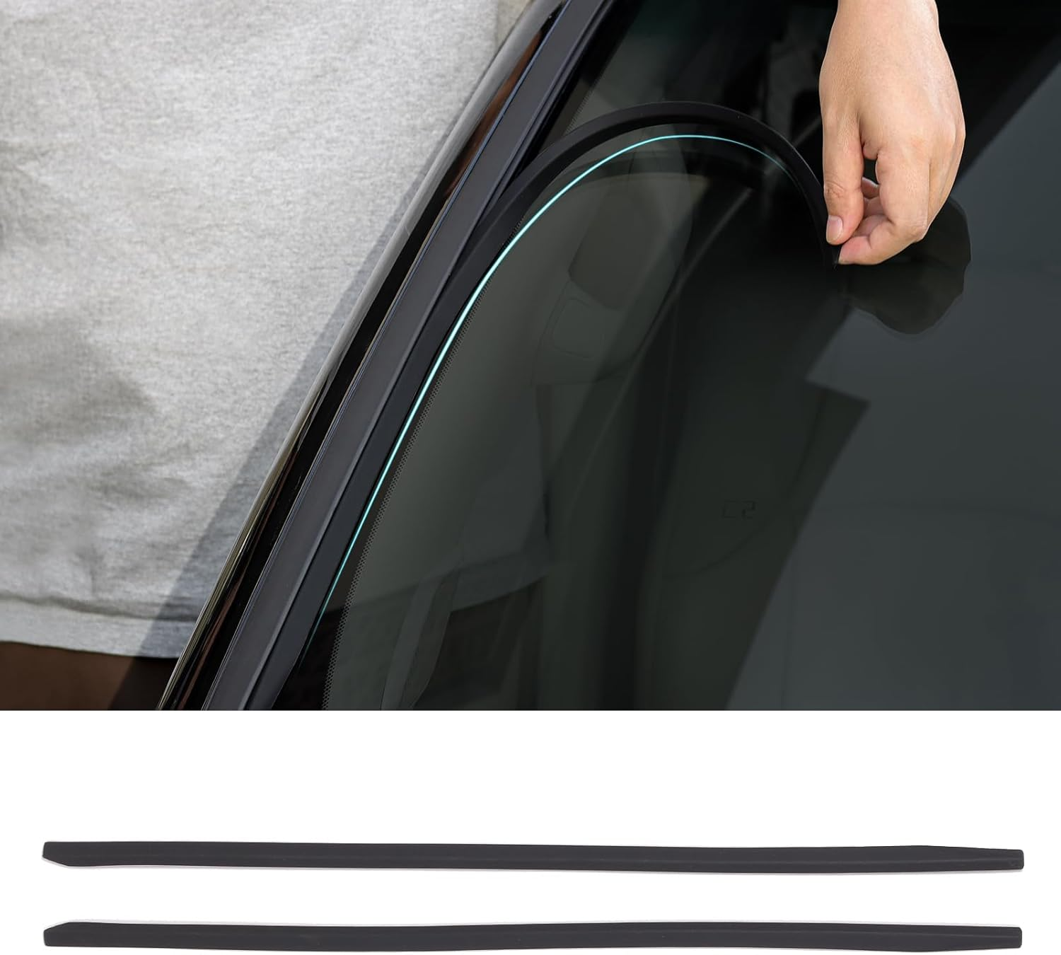 Front Windshield Silicone Strip for 2024 2025 2026 Lexus GX550 Luxury Overtrail Sports Luxury Waterproof Window Sealing Strip External Modification Accessories Exterior Parts(2 Pieces)