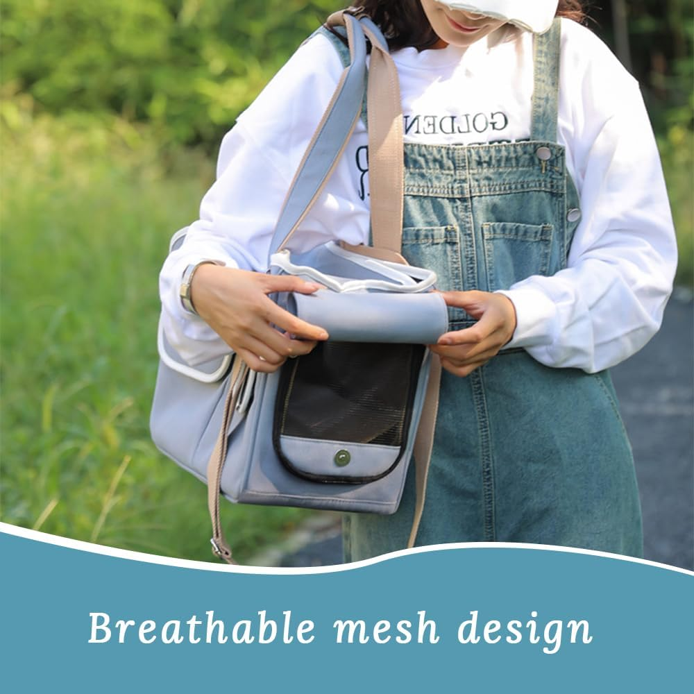 Foldable Pet Cage, Portable Hand-Held Pet Carrier, Soft-Sided Travel Bag with Pocket, Foldable Large Capacity with Shoulder Straps for Travel, Outdoor Camping, Home (Gray) image number 3