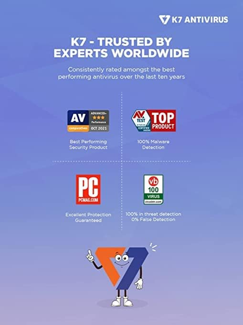 K7 Antivirus Premium Antivirus Software 2024 for Laptop/Pc|1 User,1 Year| Antivirus, Internet Protection,Threat Protection -No CD image number 1