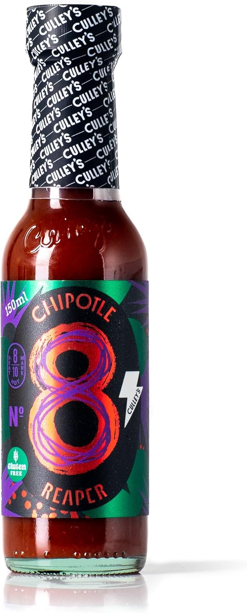 Culley'S No 8 - Chipotle Reaper, Chipotle & Carolina Reaper Hot Sauce, 8/10 Heat Mark [HOT], Chilli Sauce, 1 X 150Ml Bottle