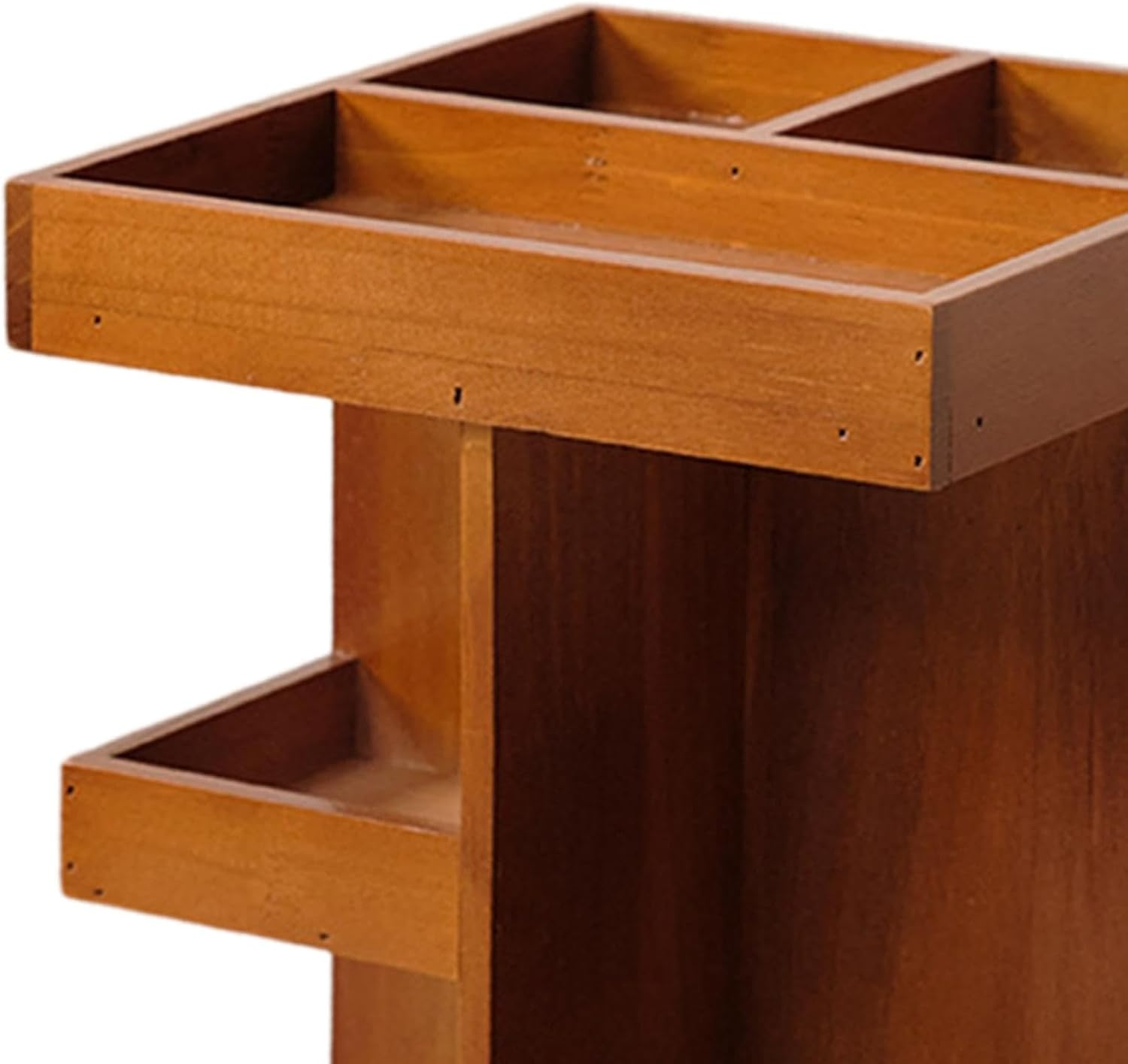 Kokiya Organizer Rotating Cosmetic Storage Box, Retro Design Cosmetic Rack, Wooden Makeup Holder for Home,Bathroom, image number 2