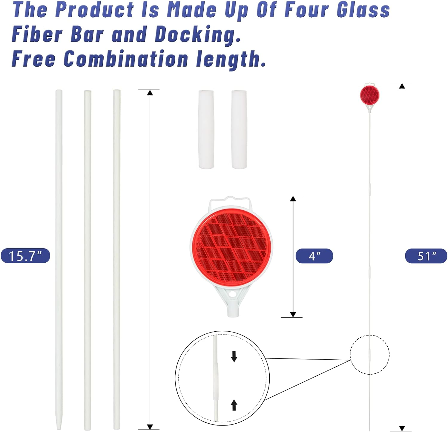 Dxsigns Reflective Driveway Marker 47 Inch Fiberglass Rod (Pack of 8) image number 1