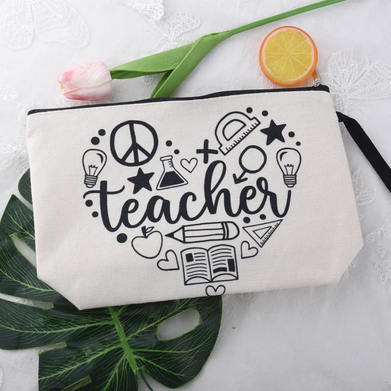 Teacher Appreciation Gifts for Women Makeup Bags for Teachers Travel Cosmetic Bags for Women Thank You Gifts for Teachers Graduation Retirement Birthday Gift for Teacher Makeup Bag