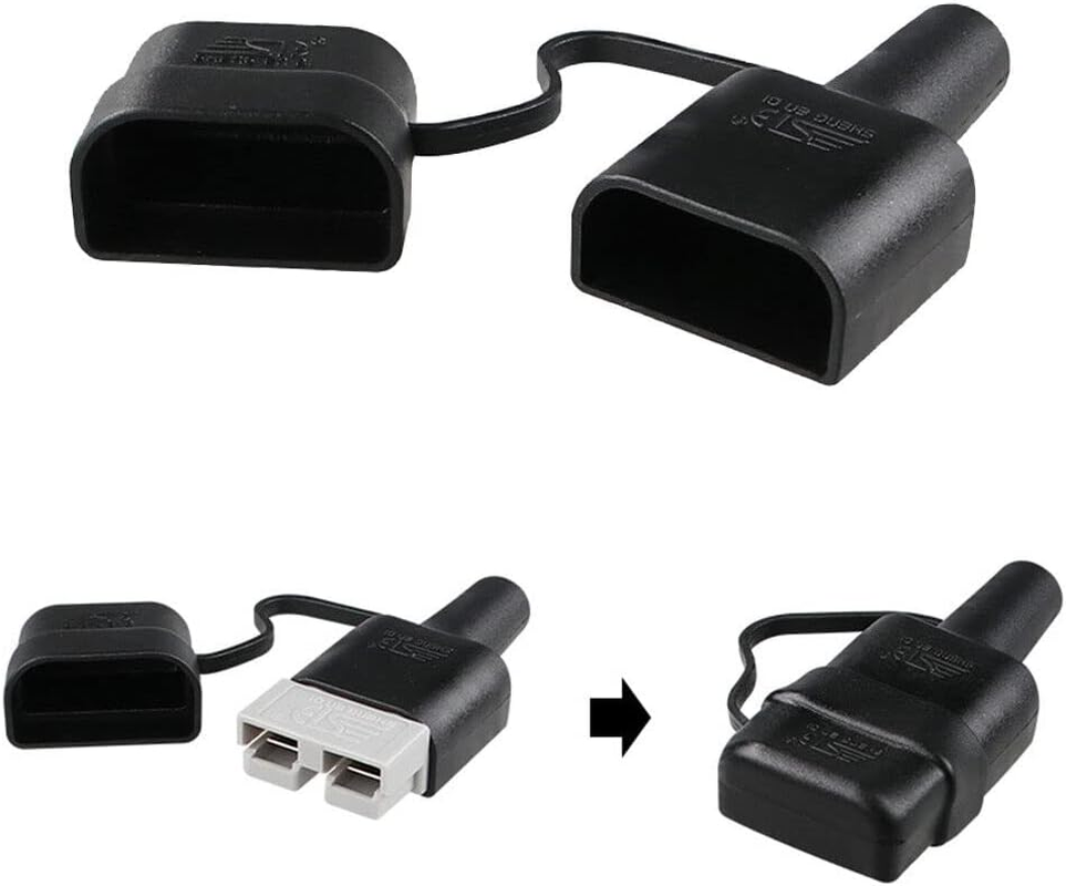 4X Waterproof Cover Cap for 50A Anderson Plug Dust Cable Sheath Cover Black image number 4