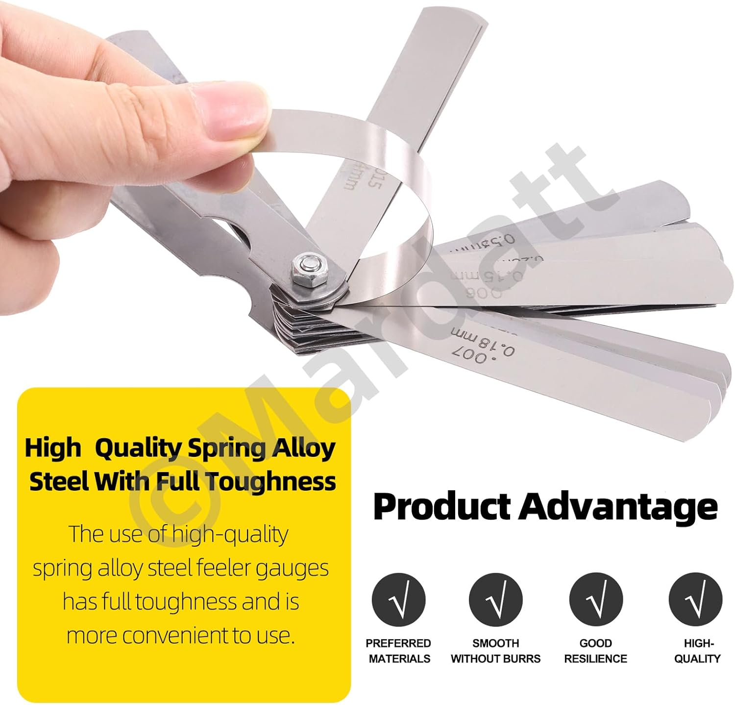 4Pcs Motorcycle Engine Valve Adjustment Tool Kit Includes Straight and Bent Feeler Gauges Square Hexagonal Hole Tool and T Type Spanner, Engine Valve Screw Repair Wrench & Feeler Gauge