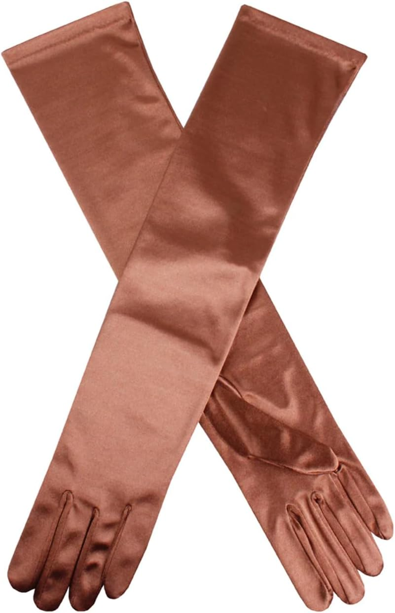 Dents Women'S Catherine Long Above-Elbow Satin Gloves, Bronze, One Size