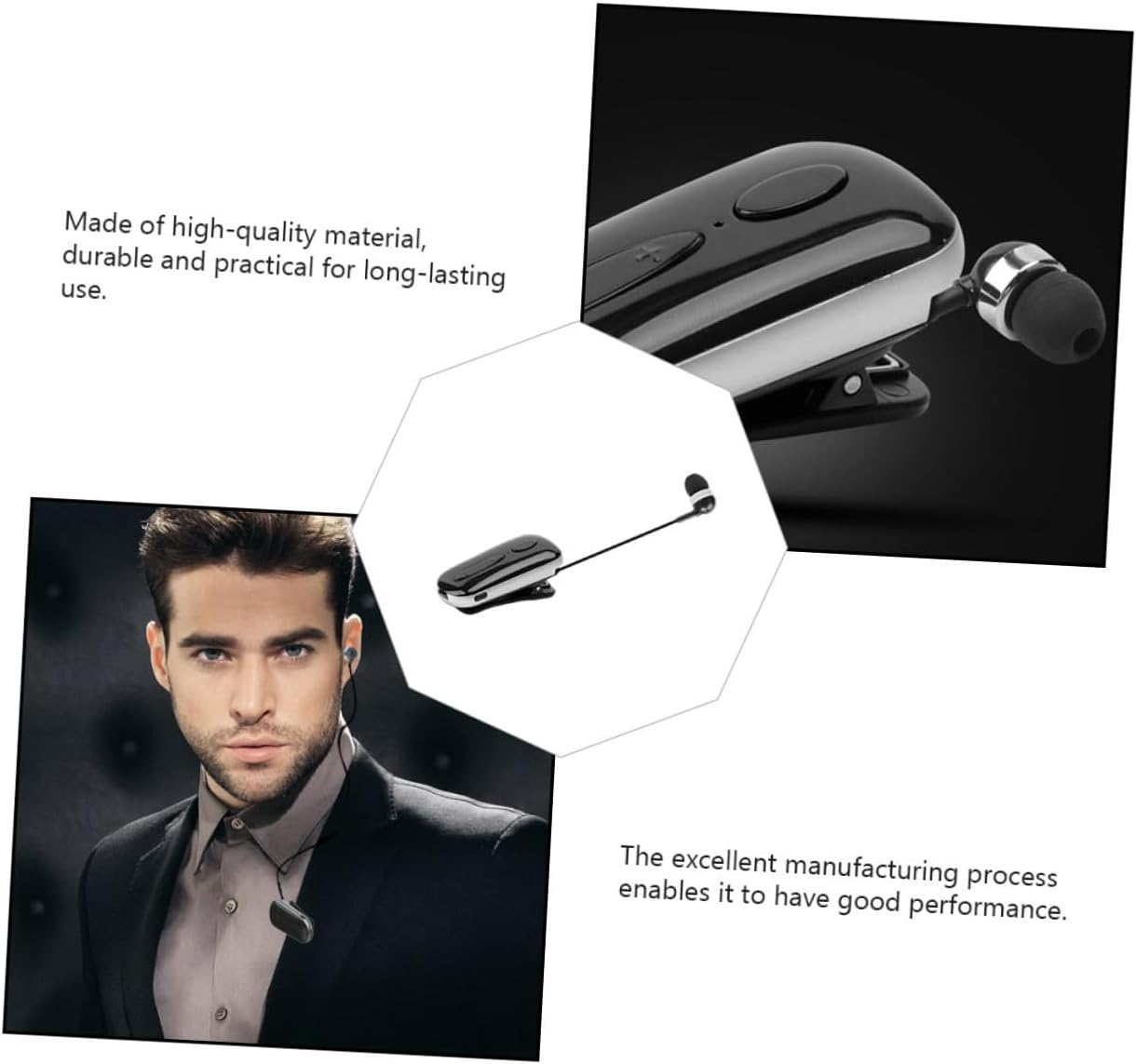 LIGIGWASH Wireless Sports Earbud Headphone with Retractable Cable Lightweight Comfortable Fit for Calls and Powerful Bass in Black image number 4