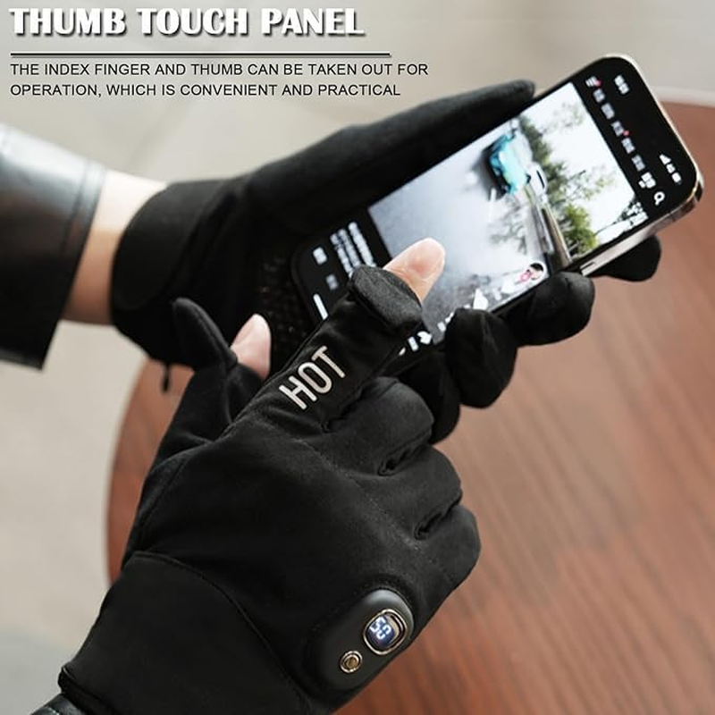 B-Qtech Heated Gloves, Electric Rechargeable Gloves, Skiing Gloves Cold Weather Heating Gloves for Men Women, Snow Work Camping Hiking Hand Warmer Glove image number 4