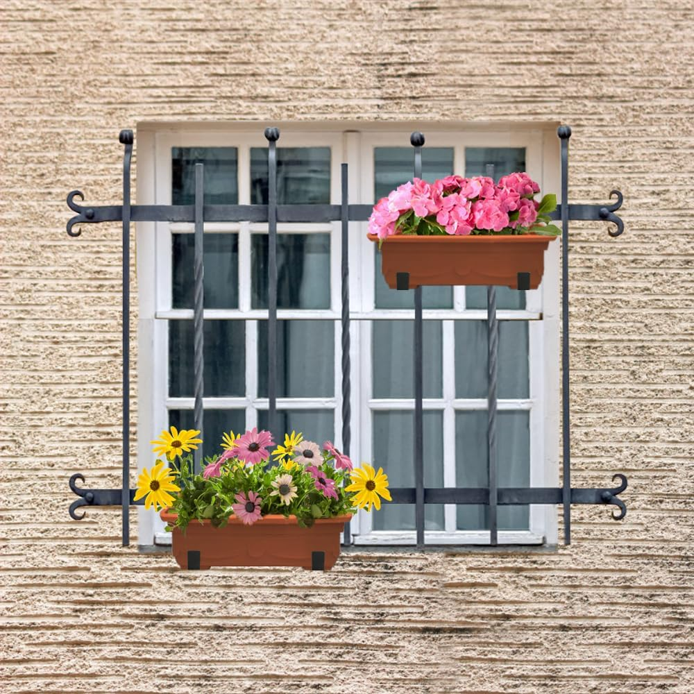 Adjustable Flower Box Bracket, Detachable Planting Box Bracket, Flower Pot Bracket, Hanging Flower Box Bracket, Suitable for Garden Fences, Balconies, Etc (4) image number 5