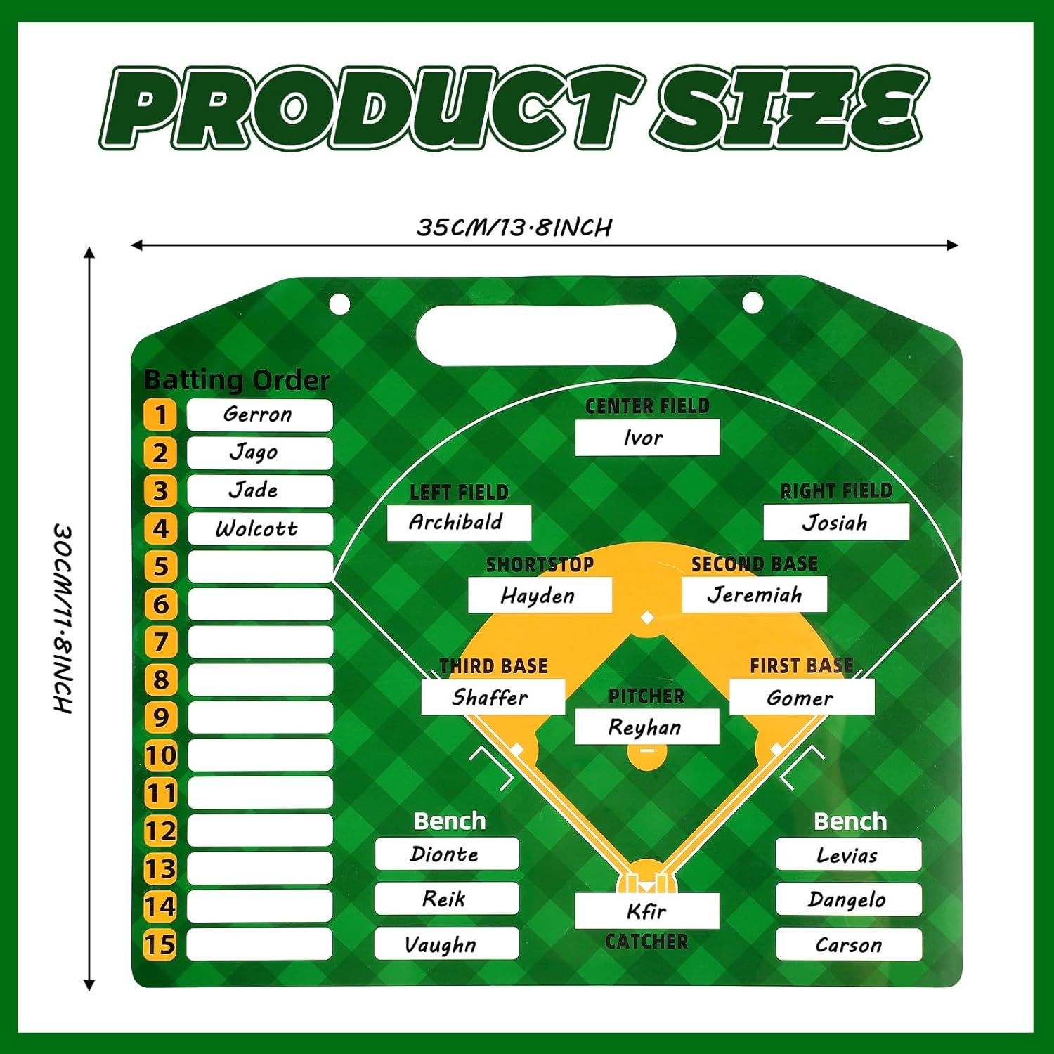 Magnetic Baseball Lineup Board,Dry Erase Lineup Board,Double Sided Baseball Coaching Whiteboard,Reusable Softball Lineup Board for Baseball Coaching image number 2